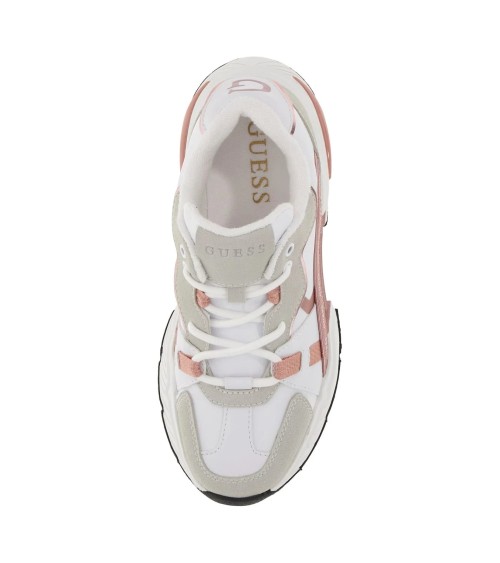 Shop GUESS CARRLI5 White/Pink Sneakers