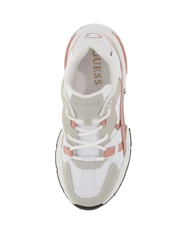 Shop GUESS CARRLI5 White/Pink Sneakers