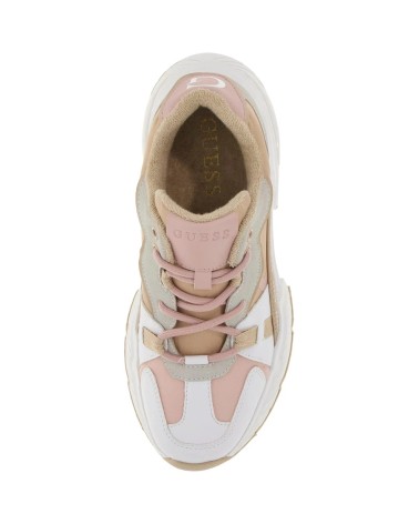 Shop GUESS CARRLI5 White/Pink Sneakers