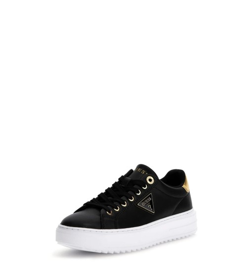 Shop GUESS DENESA12 Black and Gold Sneakers Online