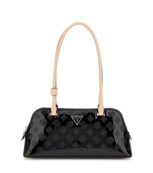 GUESS Arnela Shoulder Satchel - Stylish Pewter Logo Handbag