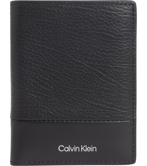 Cartera Calvin Klein Bifold de Cuero Negro Mezcla Sutil
