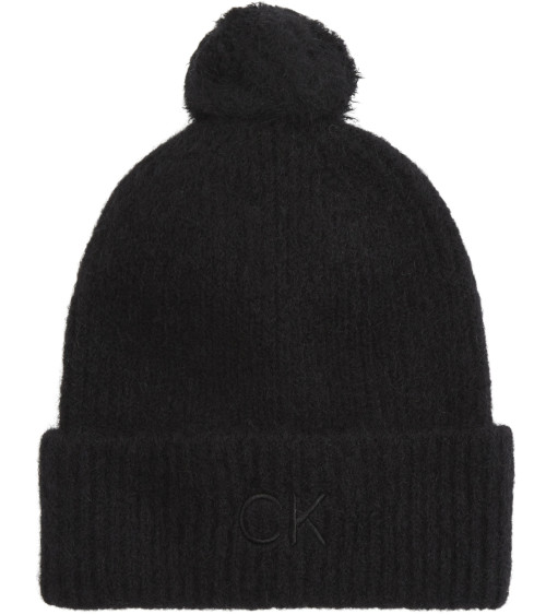 **Meta Title:** Calvin Klein Embroidery Pom-pom Beanie - Black