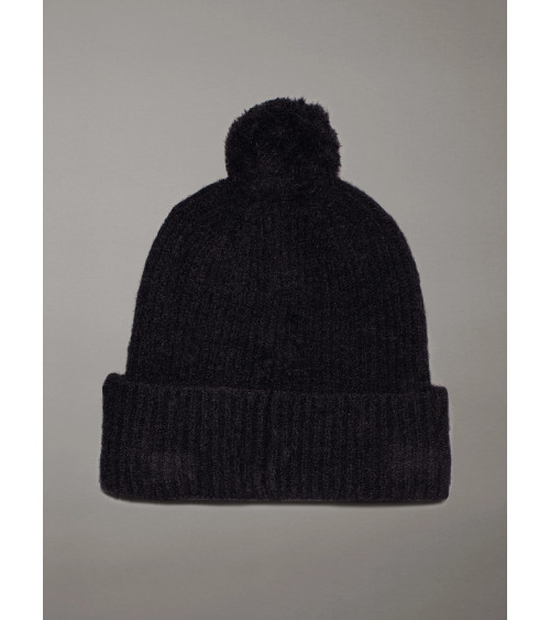 **Meta Title:** Calvin Klein Embroidery Pom-pom Beanie - Black