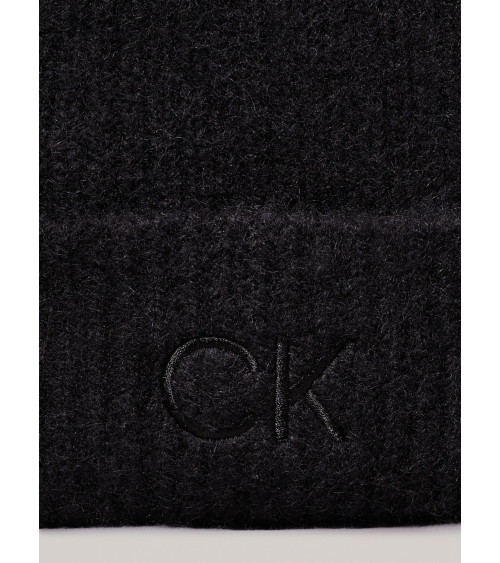 **Meta Title:** Calvin Klein Embroidery Pom-pom Beanie - Black