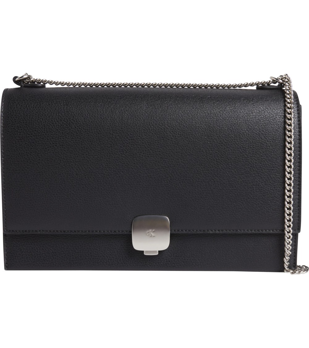 Calvin Klein Forged Lock Flap Bag - Stylish Black Handbag