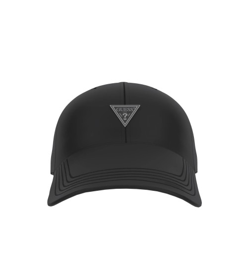 Compra el gorro GUESS negro de nylon con un estilo moderno.