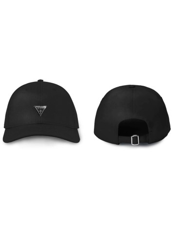 Compra el gorro GUESS negro de nylon con un estilo moderno.