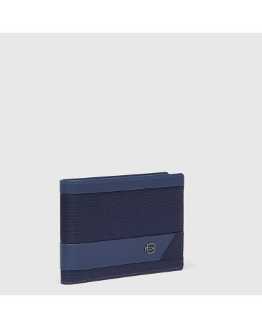 Portafoglio Piquadro Blu in Tessuto Riciclato e Portamonete