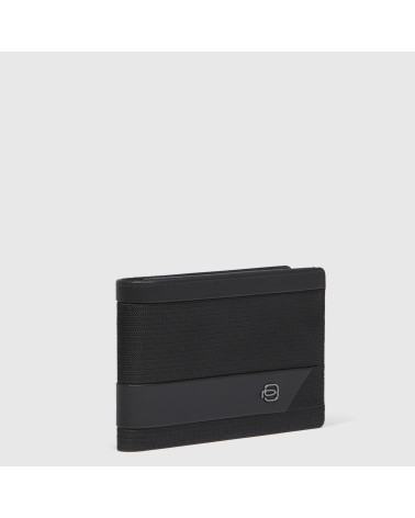 Portafoglio Piquadro Blu in Tessuto Riciclato e Portamonete