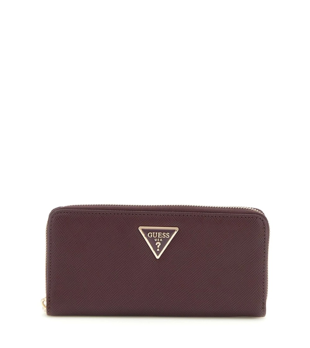 GUESS Large Zip Wallet - Elegant Aubergine