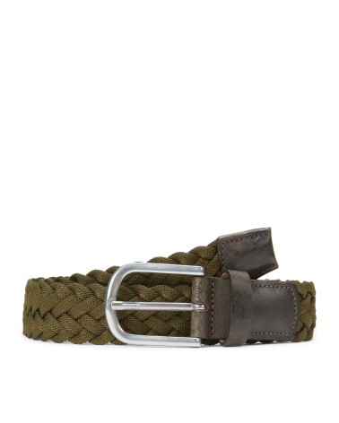 Timberland 35mm Braided Belt with Leather Details - Dark Sapphire