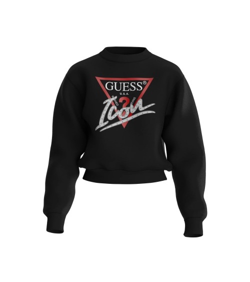 Felpa Guess CN Icon Nera XS - Unicità e massimo comfort.