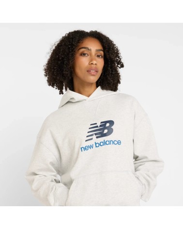 **Meta Title:** Women’s New Balance Logo Hoodie - Ash Heather