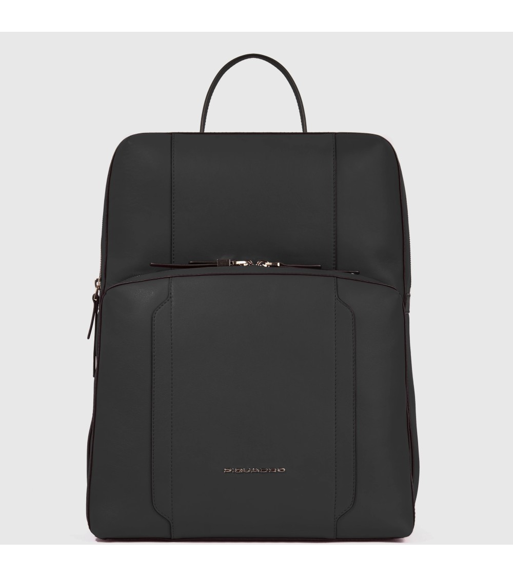 PIQUADRO Damenrucksack Leder 15,6" Azbe2 Hellblau Beige