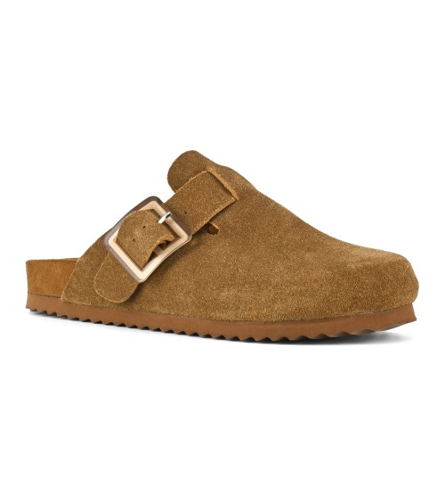 COLORS OF CALIFORNIA COW SUEDE BIO SABOT WITH BUCKL