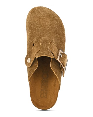 COLORS OF CALIFORNIA COW SUEDE BIO SABOT WITH BUCKL