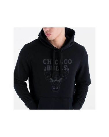 NEW ERA CHICAGO BULLS KAPUZENPULLOVER, FELPA CON CAPPUCCIO DA UOMO, NERO, XS