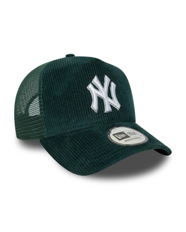 NEW YORK YANKEES MLB CORD DARK GREEN 9FORTY A-FRAME TRUCKER ADJUSTABLE CAP