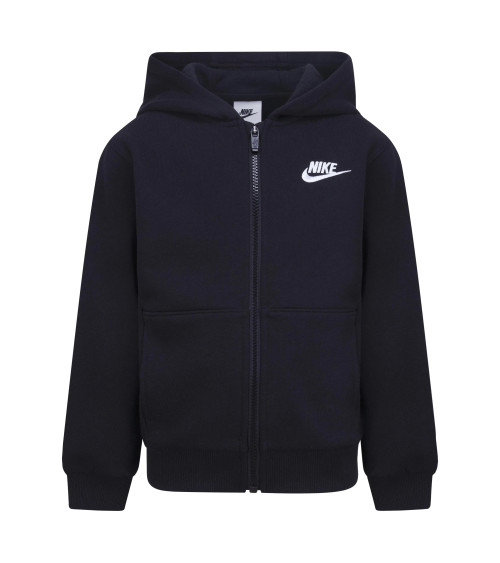 NIKE NKN N NSW CLUB FLEECE LBR FZ COLOR BLACK, SIZE 2-3T