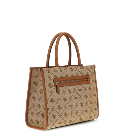 GUESS NEDA HOBO SHOULDER BAG, COLOR LTL - LATTE LOGO