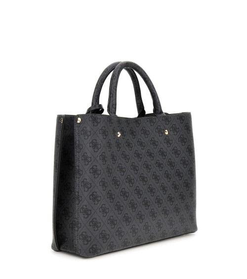GUESS MERIDIAN II GIRLFRIEND TOTE, CLO - COAL LOGO, FASHIONABLE AND SPACIOUS BAG FOR DAILY USE