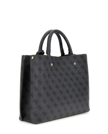 GUESS MERIDIAN II GIRLFRIEND TOTE, CLO - COAL LOGO, FASHIONABLE AND SPACIOUS BAG FOR DAILY USE