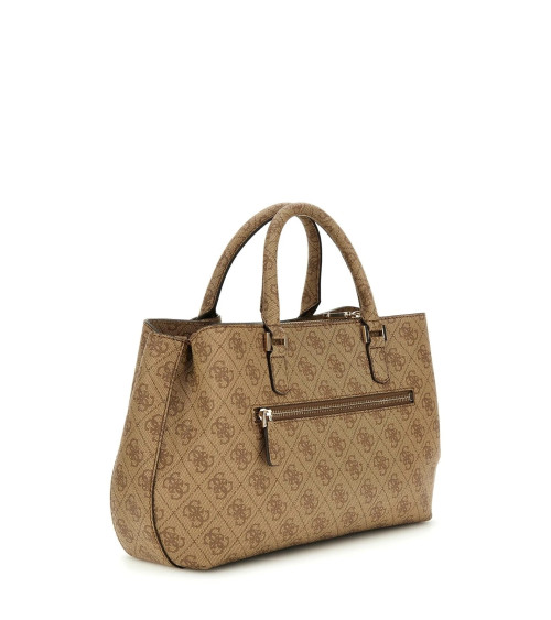 Meta Title: Purchase GUESS Katya Satchel - Trendy Coal Logo Bag