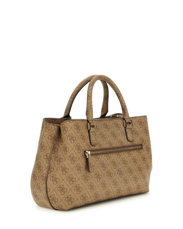 Meta Title: Purchase GUESS Katya Satchel - Trendy Coal Logo Bag