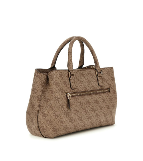 Meta Title: Purchase GUESS Katya Satchel - Trendy Coal Logo Bag