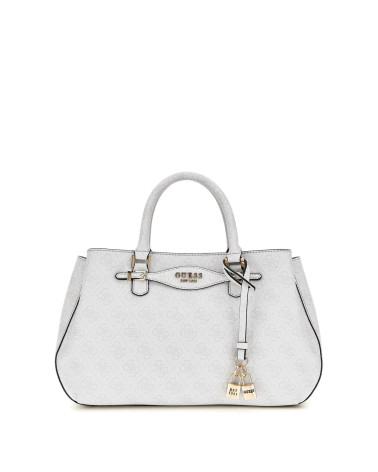 Meta Title: Purchase GUESS Katya Satchel - Trendy Coal Logo Bag