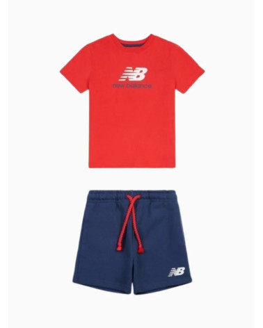 Tee et Short New Balance Colorblock - Rouge 12-24 mois