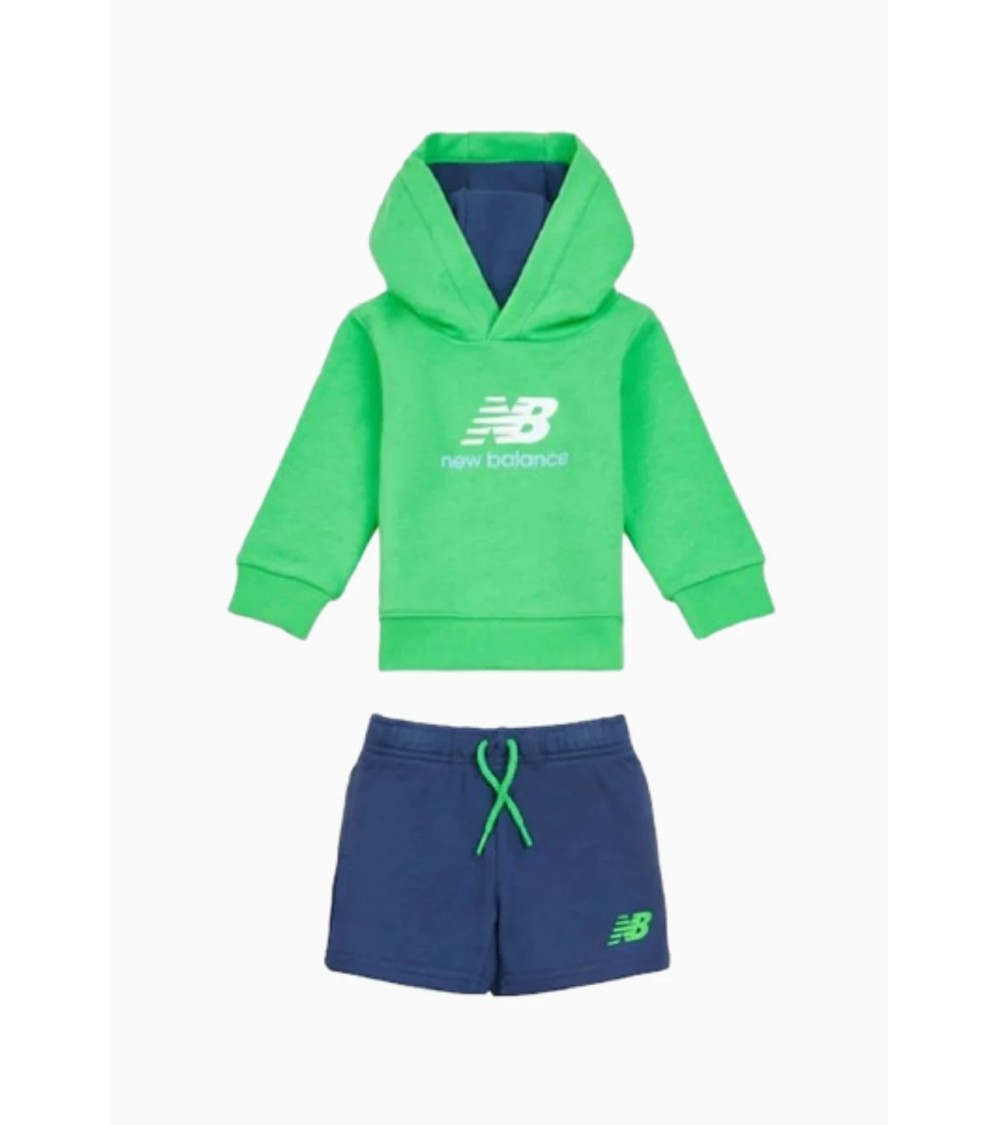 Ensemble New Balance Sweat à Capuche et Short Vert