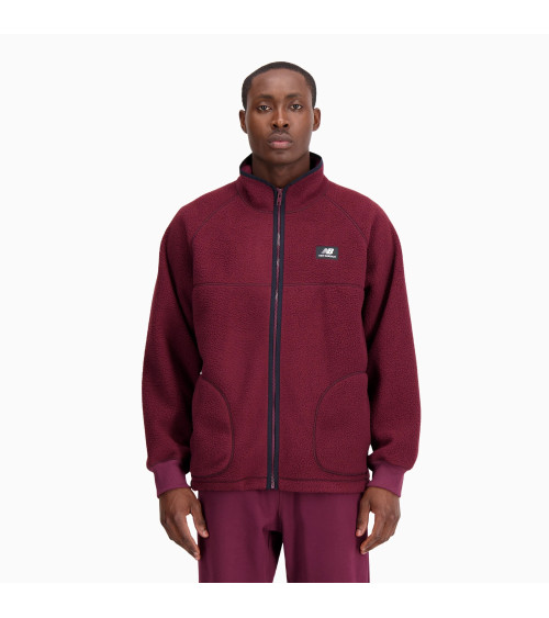 New Balance Athletics Polar Fleece Full Zip - Burgundy Comfort
