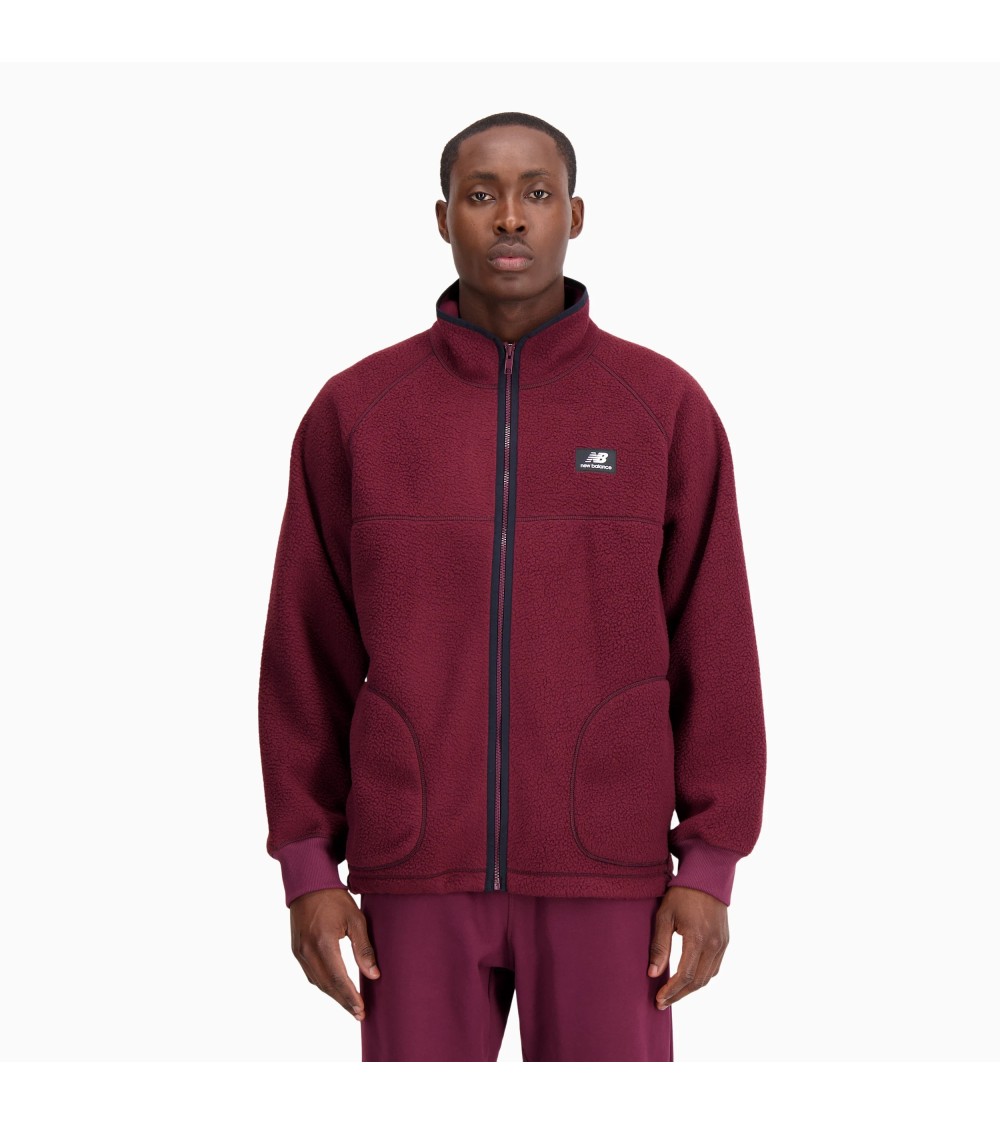 New Balance Athletics Polar Fleece Full Zip - Burgundy Comfort