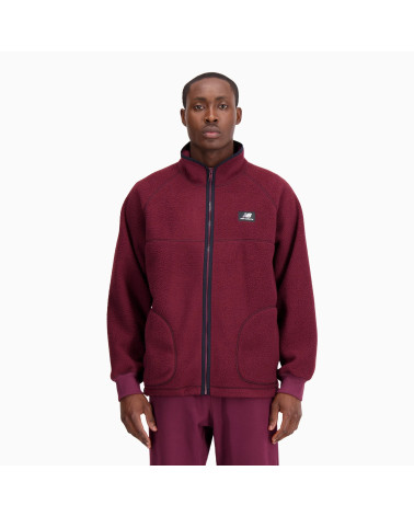 New Balance Athletics Polar Fleece Full Zip - Burgundy Comfort