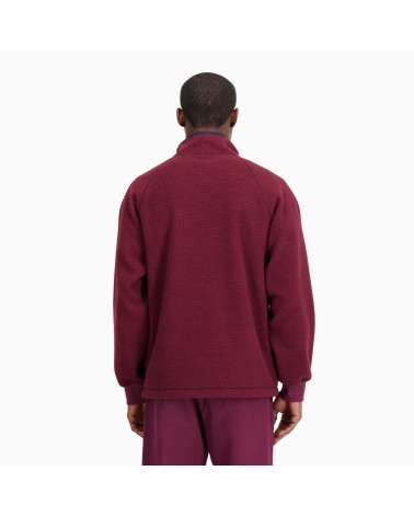 New Balance Athletics Polar Fleece Full Zip - Burgundy Comfort