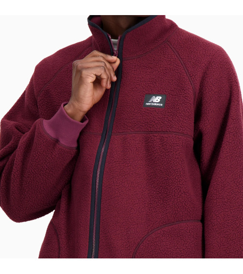 New Balance Athletics Polar Fleece Full Zip - Burgundy Comfort