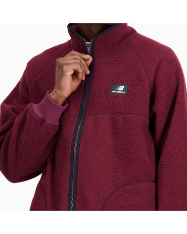 New Balance Athletics Polar Fleece Full Zip - Burgundy Comfort
