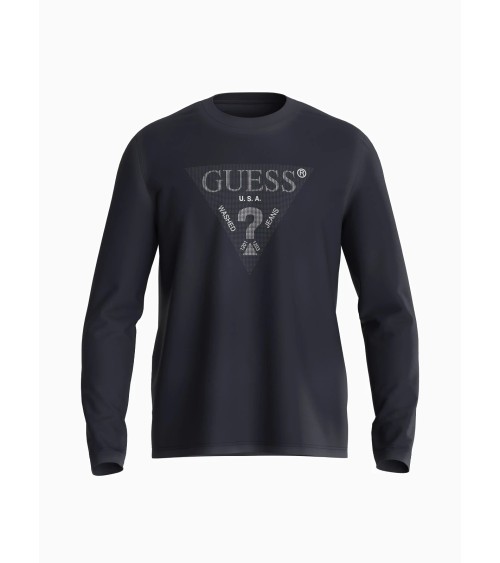 **Meta Title:** Maglia Lunga GUESS Logo Triangle - Blu Smart
