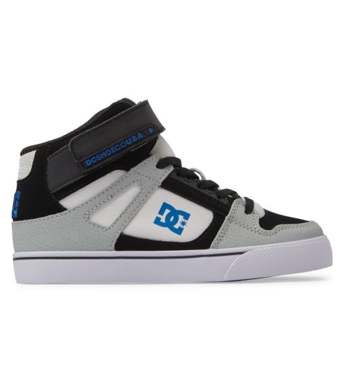 DC SHOES PURE HIGH-TOP EV, SCARPE DA GINNASTICA, BIANCO/GRIGIO/BLU, 30.5 EU