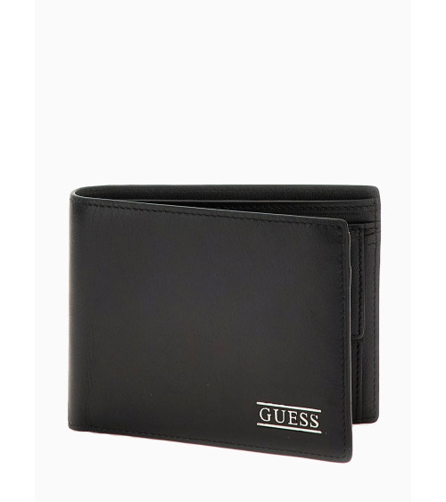 Portefeuille GUESS Boston Noir : style et fonctionnalité.