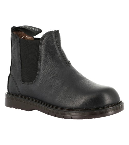 GRUNLAND BEATLES CHELSEA IN VERA PELLE MARTELLATA DA RAGAZZA NERO PO1178-88 (NUMERIC_35)