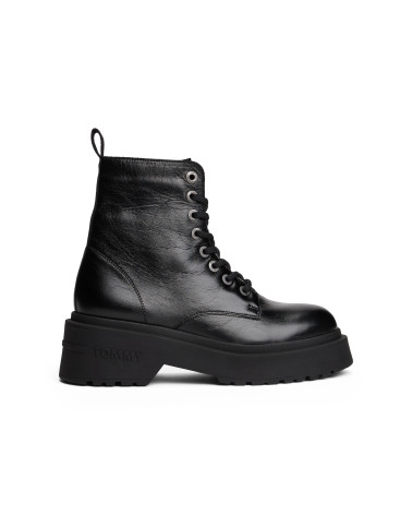 Tommy Hilfiger Chunky Sneakers - Black Leather Style - Shop Now!