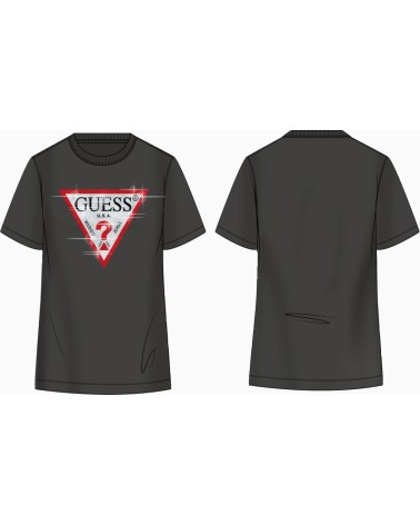 Meta Title SEO: Maglietta Guess SS CN Shiny Triangle Tee Nera XS