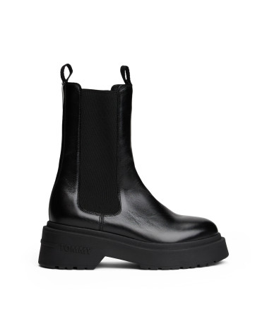Tommy Hilfiger Chunky Shiny Lea Boots - Stylish Black Footwear