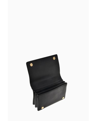 Borsa donna Love Moschino nera a spalla con eyelets dorati