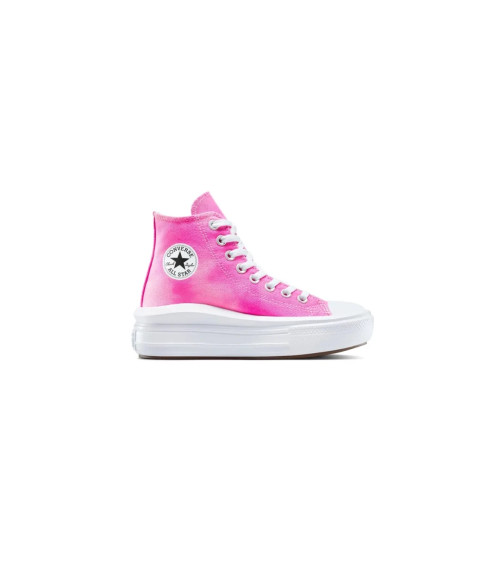 CONVERSE SNEAKERS OVE PLATFORM ROSA CON DESIGN TIE-DYE SU STIVALI IN TELA PER RAGAZZI