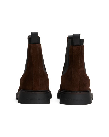 Tommy Hilfiger Men's Suede Chelsea Boots, Brown, Size 40