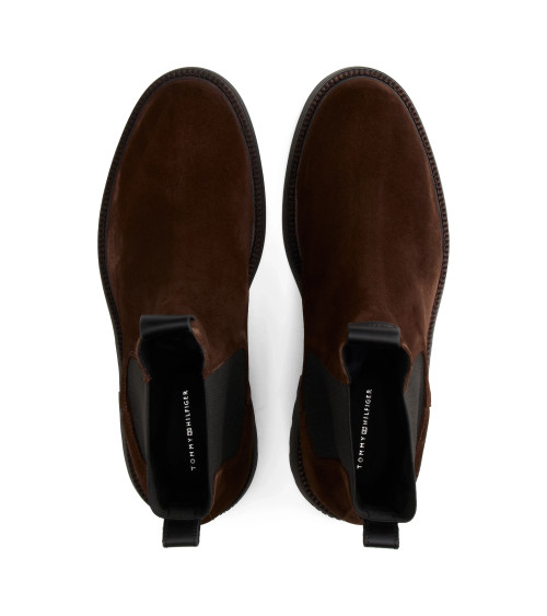 Tommy Hilfiger Men's Suede Chelsea Boots, Brown, Size 40